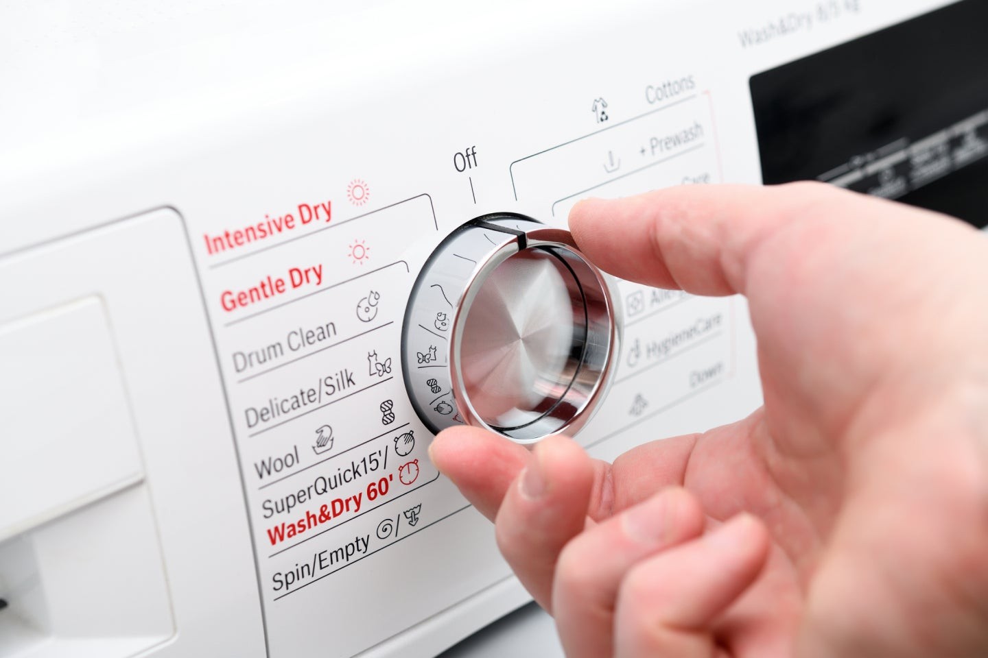 Selecting a washing machine cycle