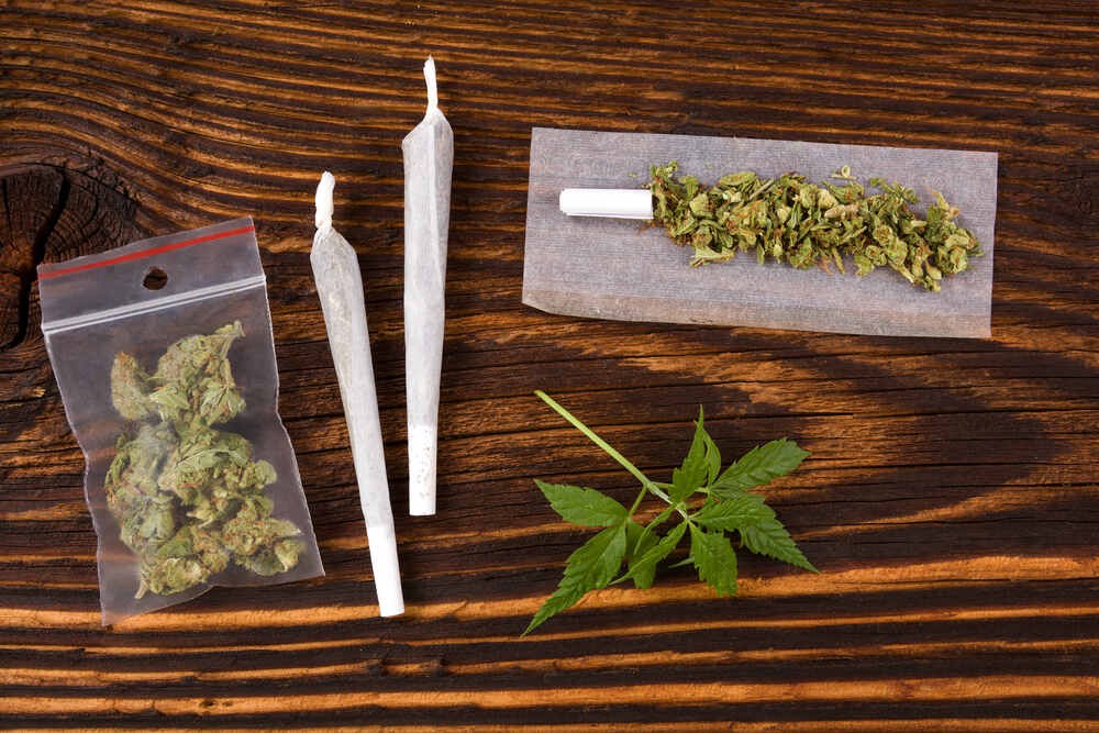 Two joints rolled from a dub of weed