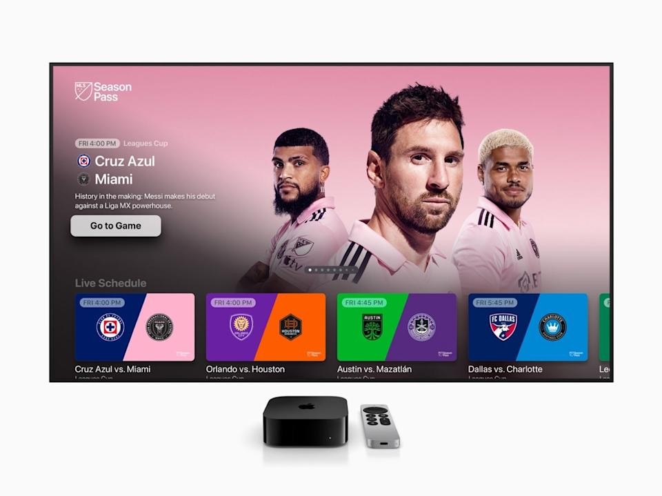 Apple TV Plus MLS Season Pass on a TV screen
