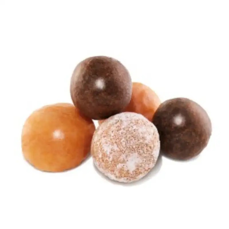 Variety of Dunkin' Donuts Munchkins with different flavors and coatings.
