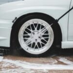 Cleaning of wheel disk with water jet and soap from pressure washer gun