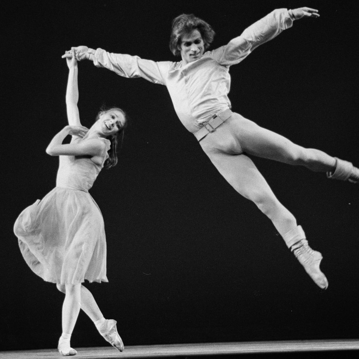Rudolf Nureyev, a Russian dancer, is shown in performance.