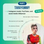 Tara Yummy poses in a stylish outfit, showcasing her fashion sense and online presence.