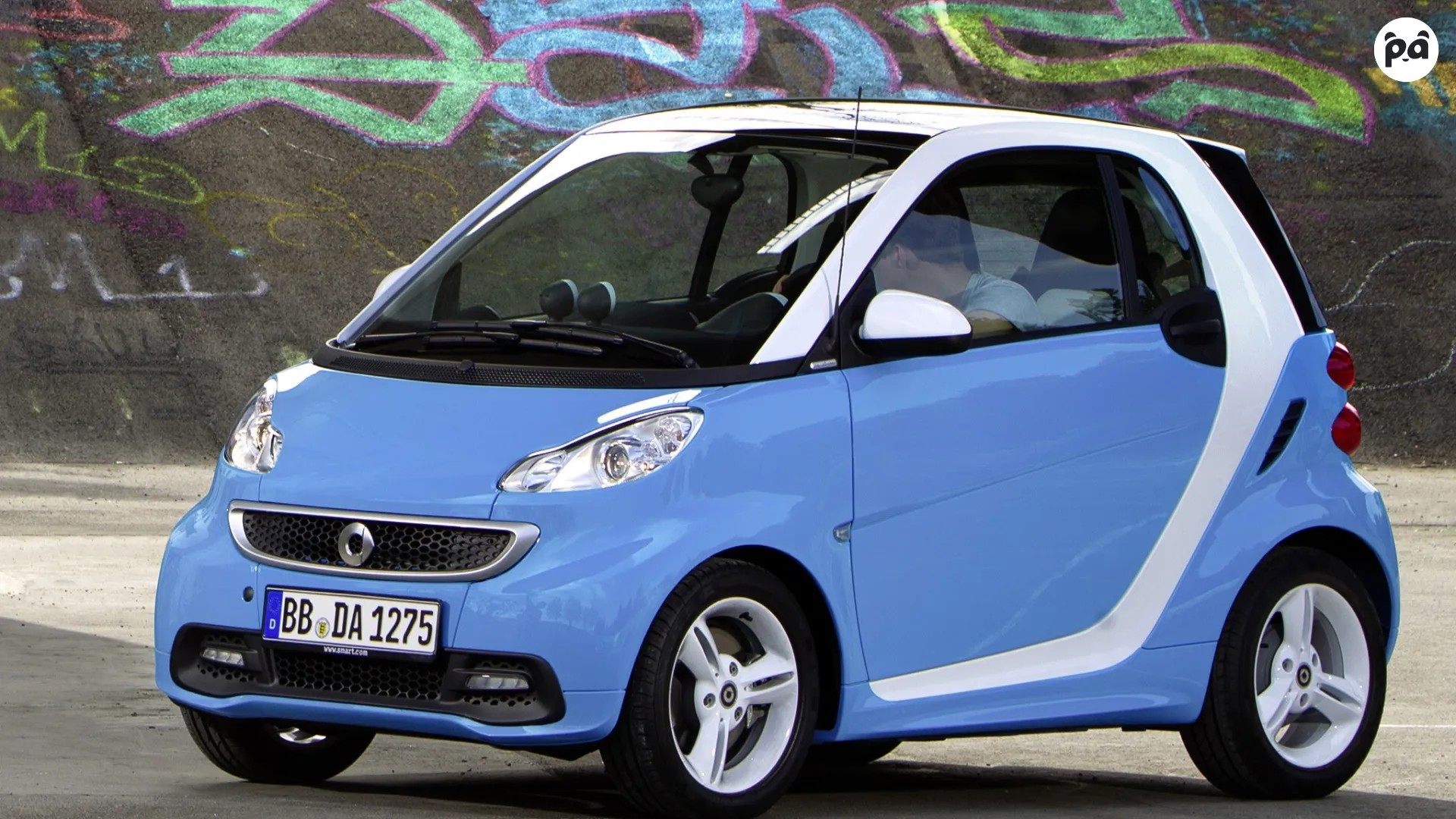 Smart Fortwo driving on the highway