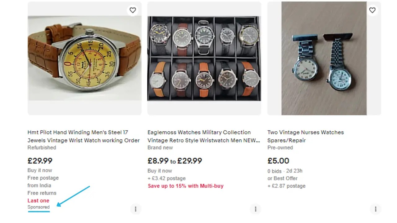 Close up of someone listing items on eBay