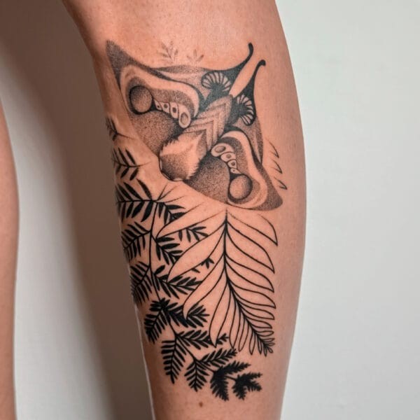 Large Lower Leg Tattoo