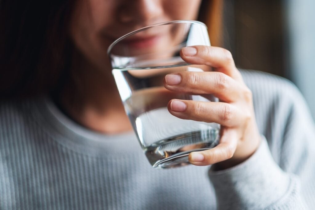 Woman drinking water