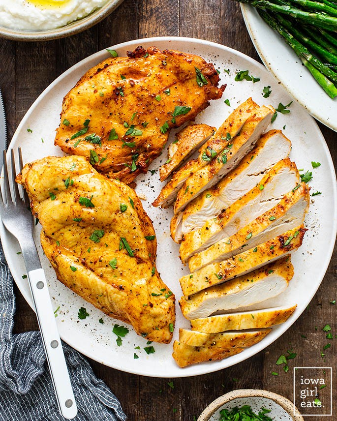Sliced air fryer chicken breast