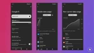 Android mobile phone screenshots for checking mobile data usage.