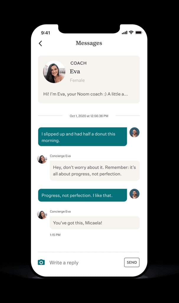 Updated Chat on the Noom App