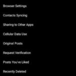 Instagram account settings