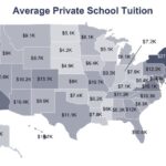 Average cost of private school 1 on Education Data Initiative