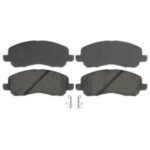 Close-up of brake pads on a car, showcasing wear and tear, ideal for illustrating brake maintenance and replacement