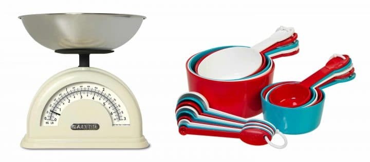 Scales and cups for accurate measurement