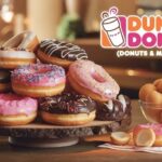Variety of Dunkin' Donuts donuts displayed