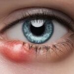 warm compress applied to eye