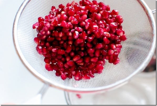 Close-up of juicy pomegranate arils