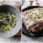Homemade herb rub with garlic, olive oil, rosemary, thyme, and salt and pepper