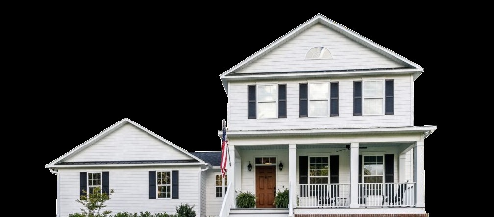 White, two-story house