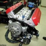 Dodge NASCAR engine during assembly