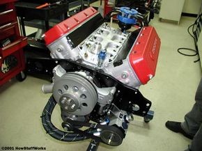 Dodge NASCAR engine during assembly