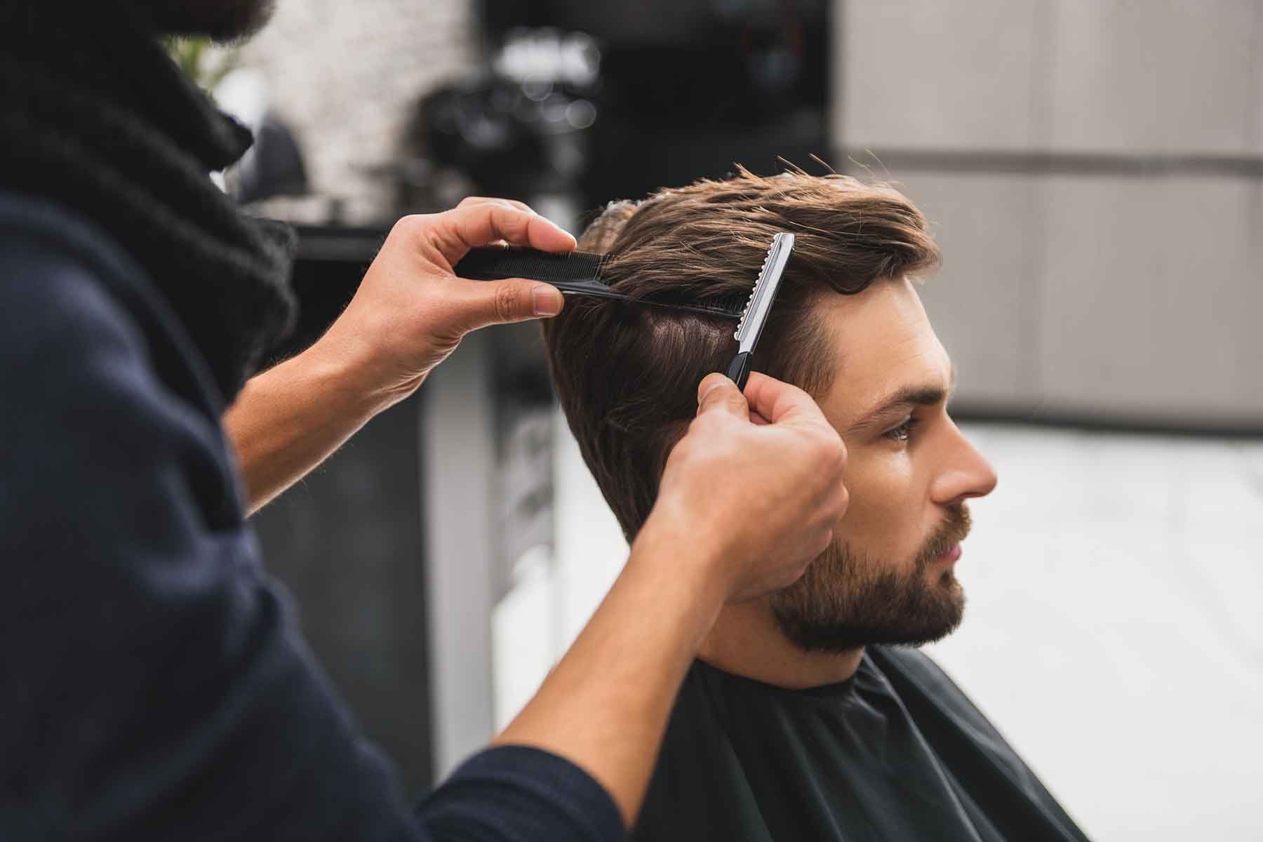 Man getting a haircut