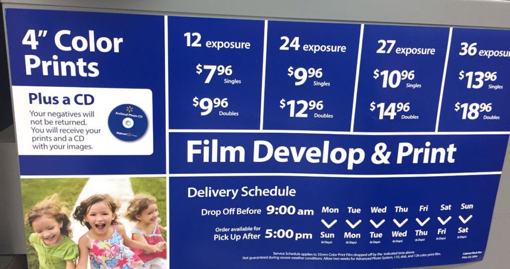 Film Developed at Walmart