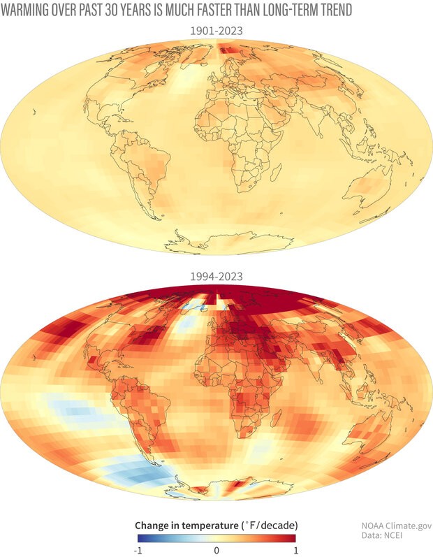 Global Surface Temperature Trends Map