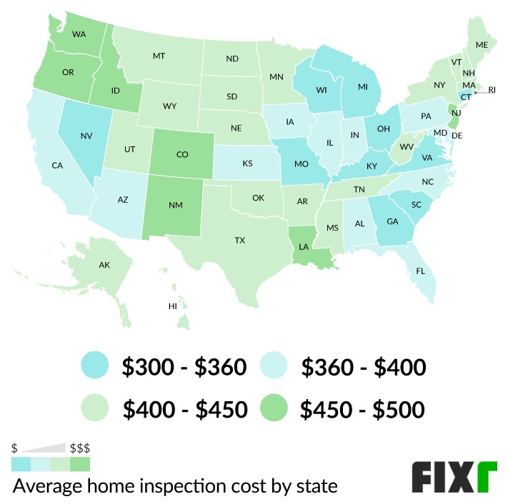 Home Inspection Prices by State (mobile)