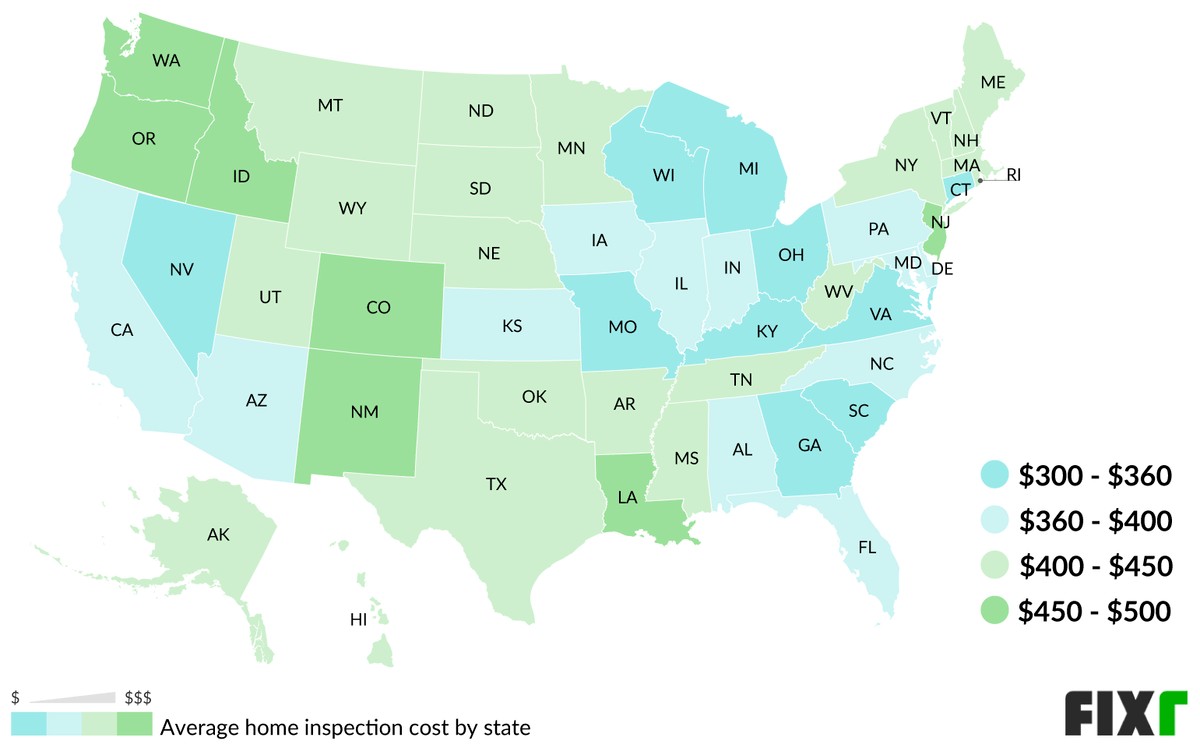Home Inspection Prices by State (desktop)