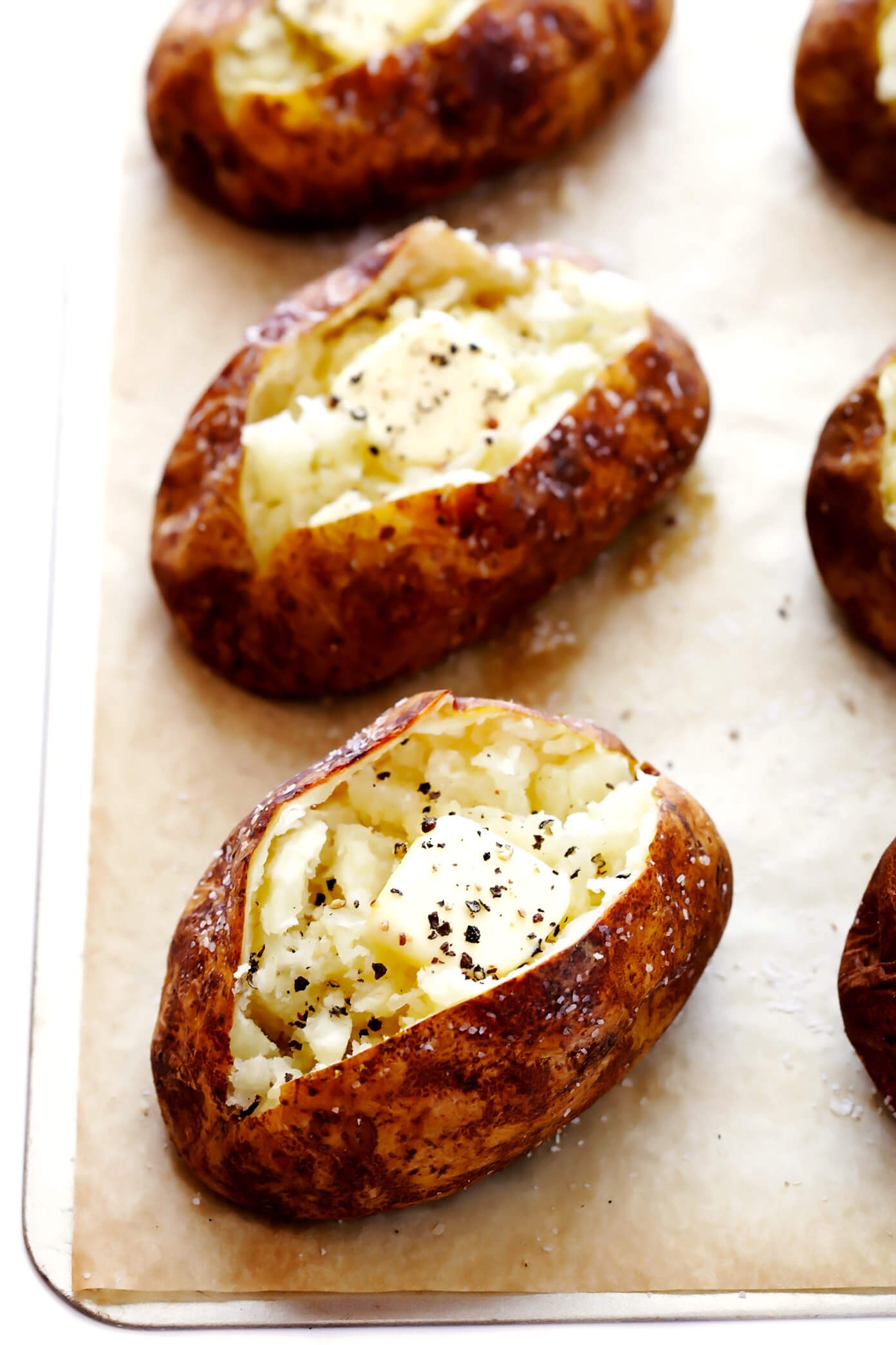 Perfectly Baked Potato with Butter and Salt