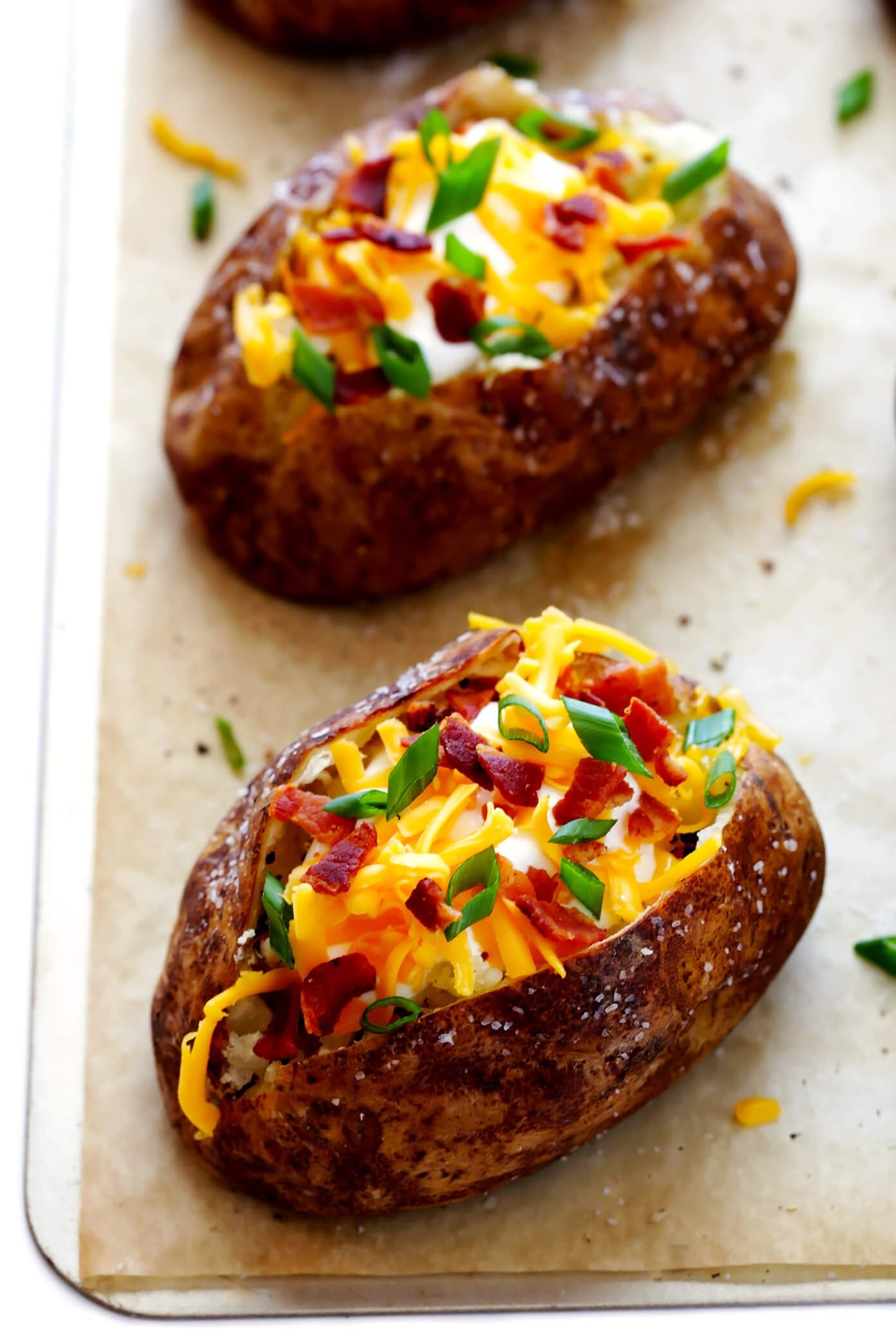 Loaded Baked Potatoes with Various Toppings