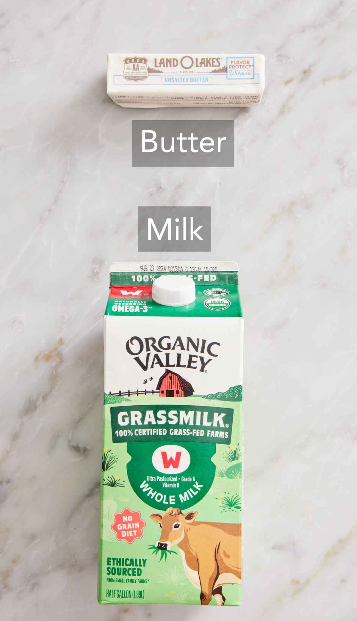 Ingredients needed to make homemade heavy cream