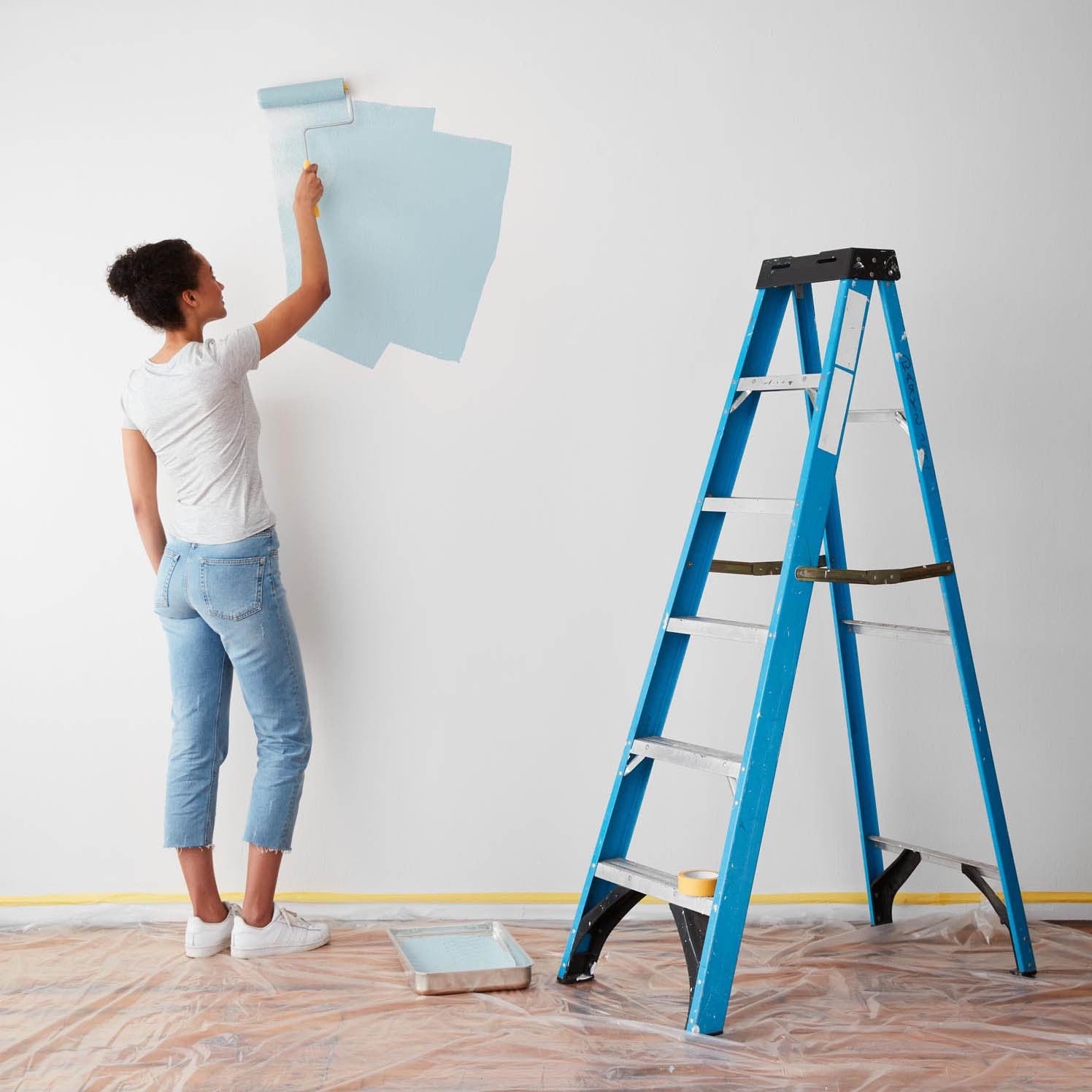 Paint coverage depends on the surface and the amount of coats applied.