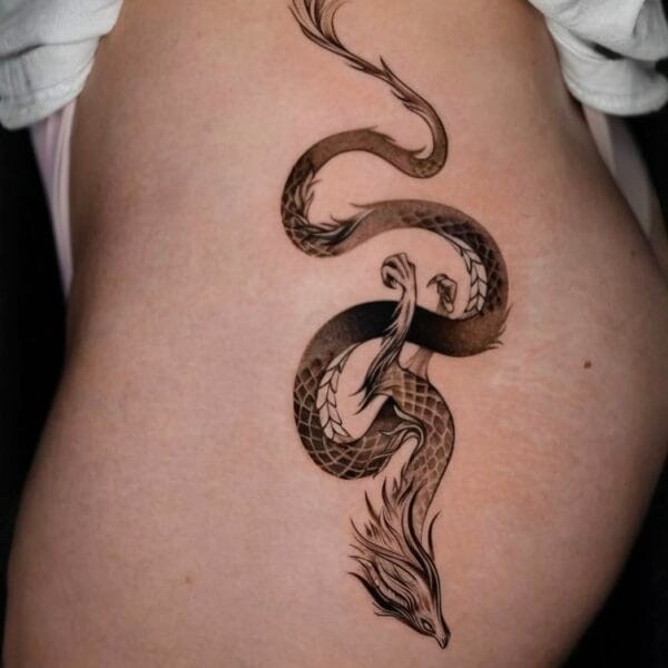 Large Detailed Hip Tattoo