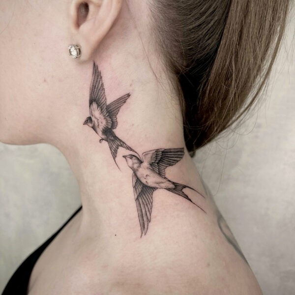 Medium Neck Tattoo