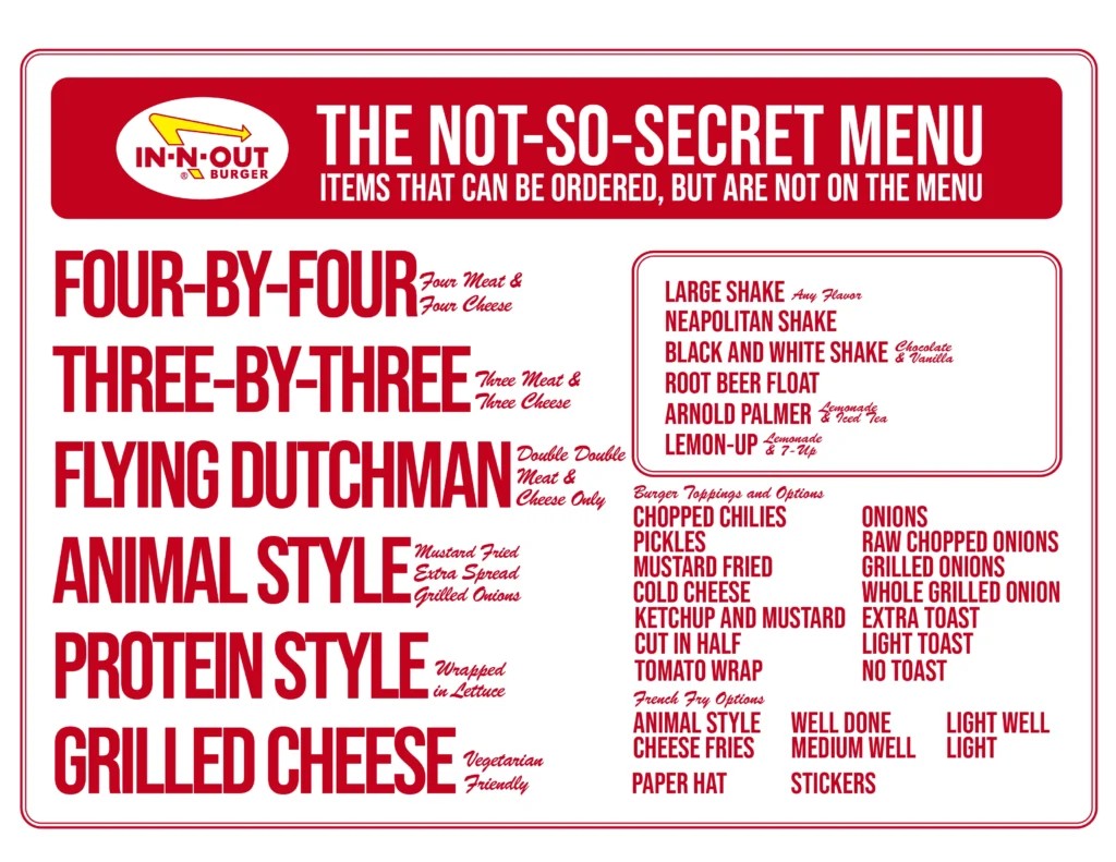 In-N-Out Burger Not-So-Secret Menu