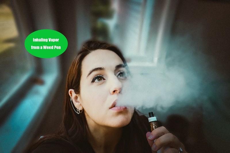 Inhaling Vapor from a Weed Pen