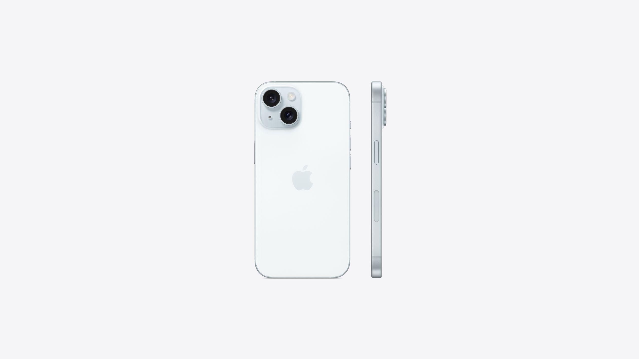 Close-up of a hand holding an iPhone 15, highlighting its sleek design and camera features, with soft lighting to emphasize its modern aesthetic and appeal.
