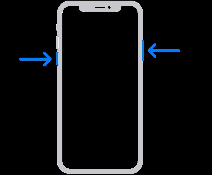 iPhone buttons on the side and the power button