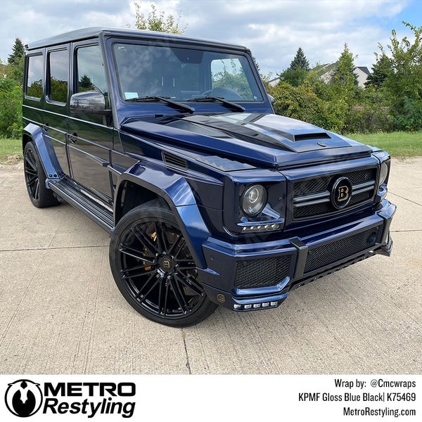 Mercedes Benz G63 Wrapped in KPMF Gloss Blue Black Vinyl Wrap