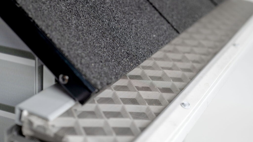 LeafFilter mesh gutter guard newly installed on a gutter.