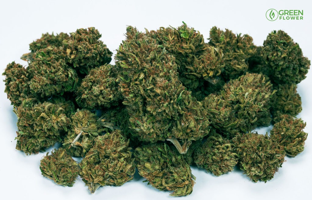 Many grams of cannabis in a pile