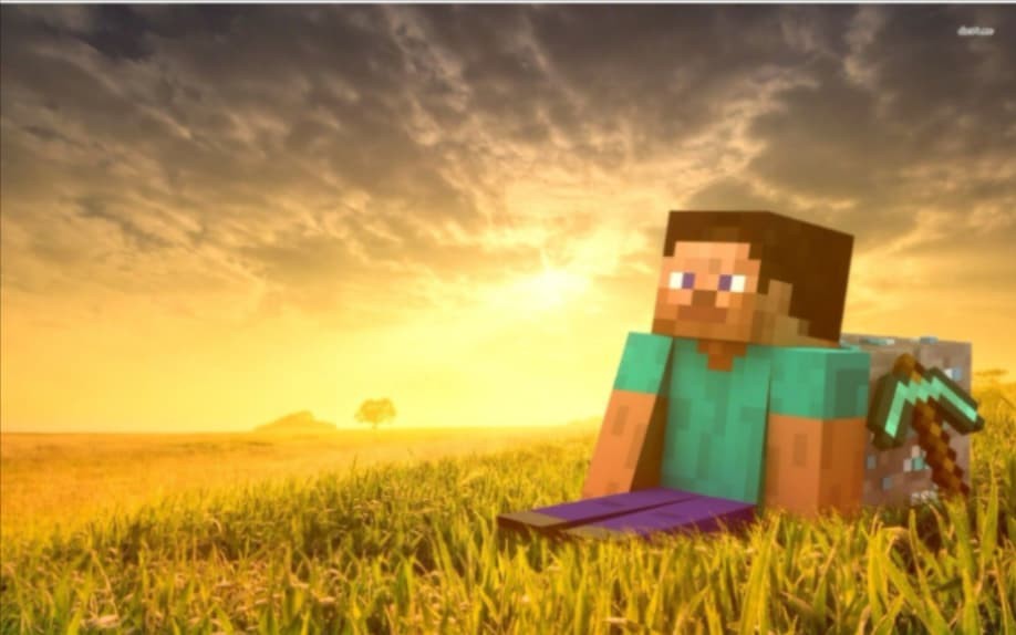 Minecraft user building a complex structure