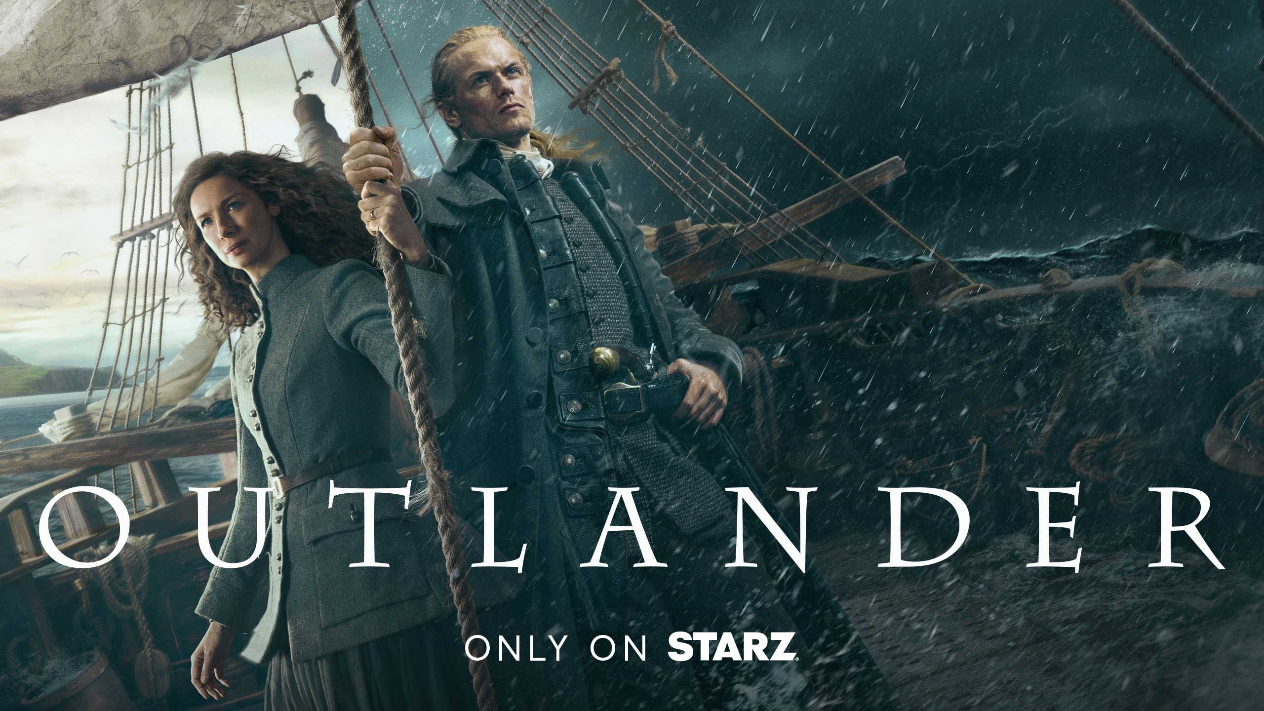 Starz Outlander series promotional image, showcasing the premium content available with a subscription