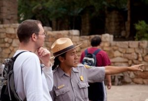 Park Ranger with Tourist
