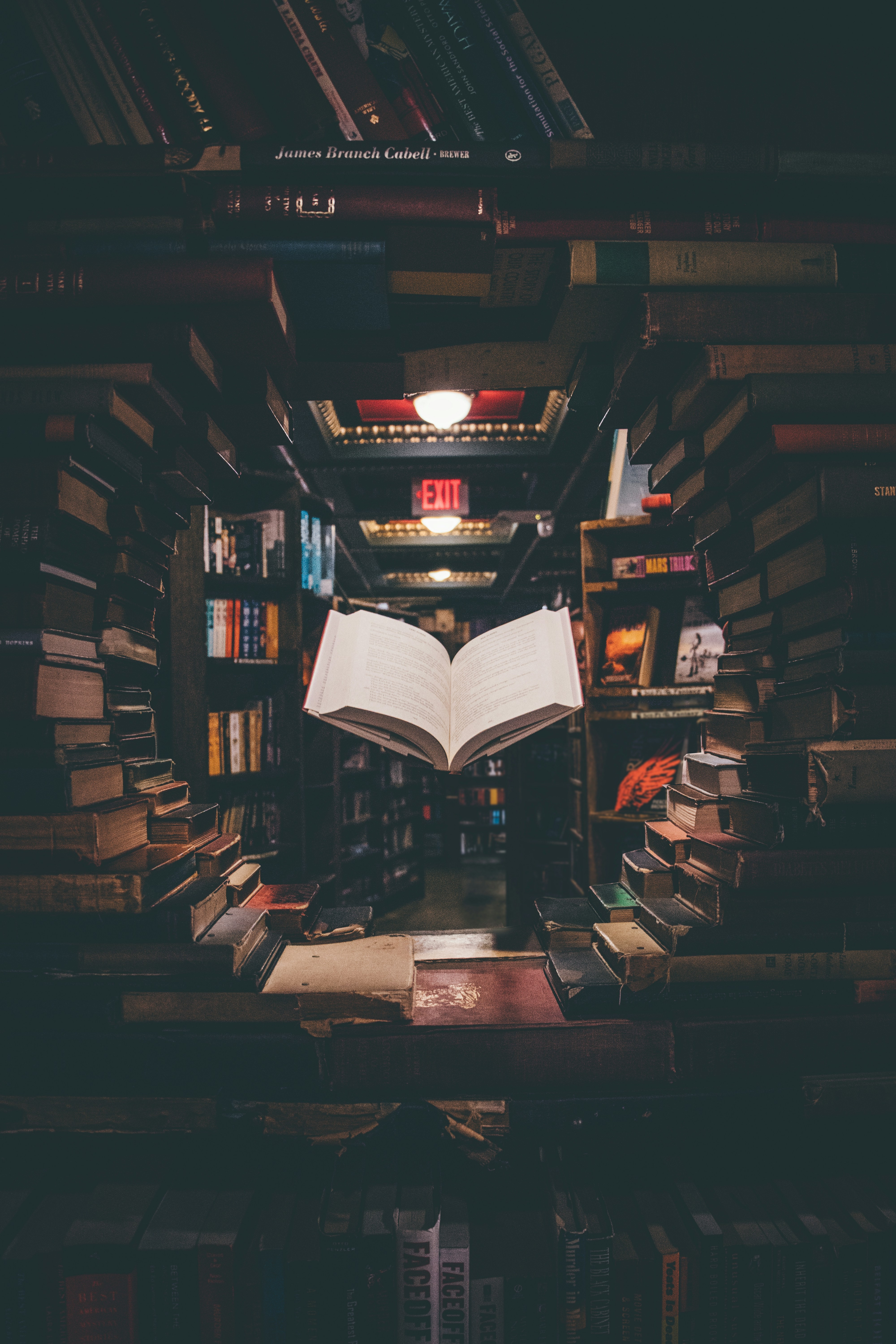 Open book and pencil
