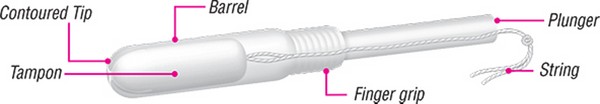 Tampon Anatomy: Absorbent core and removal string