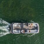 Pontoon boat from above