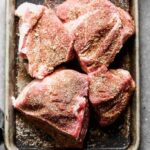Raw pork shoulder, seasoned